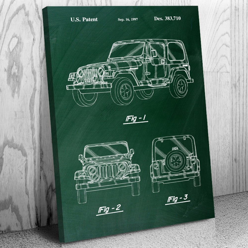 Poster Home Decor DIN A4 Print SUV Gift for Men Jeep Car Vintage Crysler Vehicle Patent Print Adventure