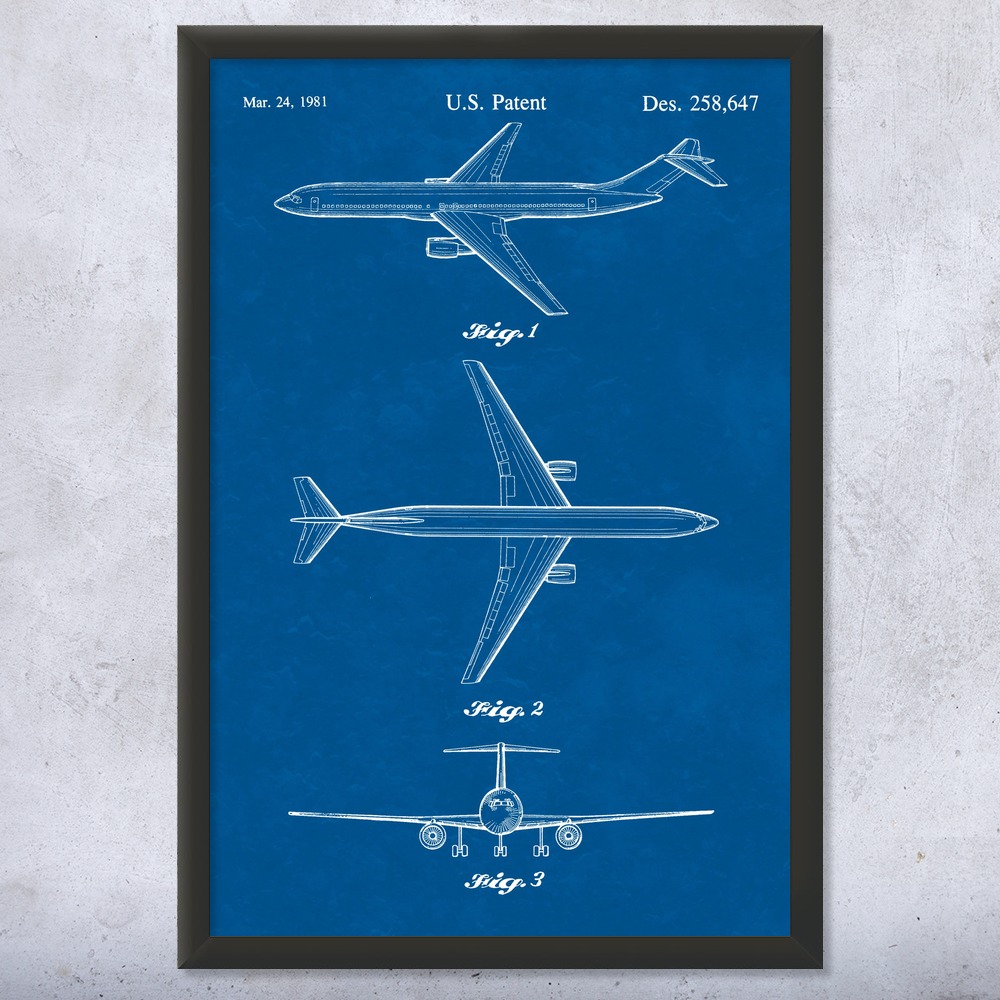 Boeing Patents 4 Pack Digitally Restored Patents for Poster Printing Airplane Airbus