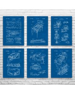 Pinball Patent Posters Set of 6