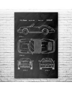 911 964 Sports Car Carrera Coupe Patent Print Poster