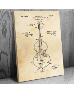 Double Bass Violin Canvas Patent Art Print Gift