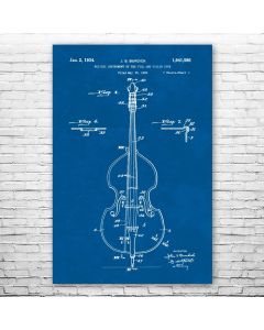 Double Bass Violin Poster Patent Print