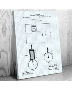 Nikola Tesla Light Bulb Patent Canvas Print