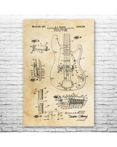 Bass Guitar Poster Patent Print