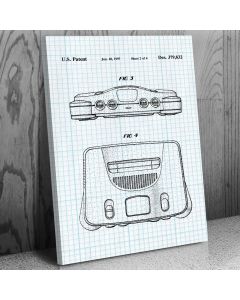 N64 Console Patent Canvas Print