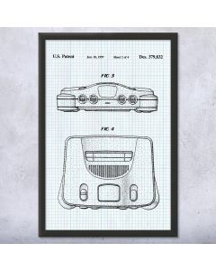 N64 Console Framed Patent Print