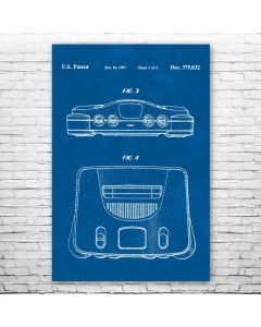 N64 Console Poster Patent Print