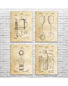 Bar Pub Patent Posters Set of 4