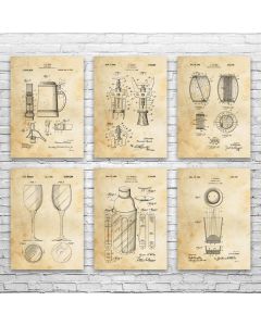 Bar Pub Patent Posters Set of 6