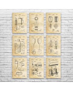 Bar Pub Patent Posters Set of 9