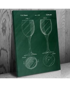 Stemmed Wine Glass Patent Canvas Print