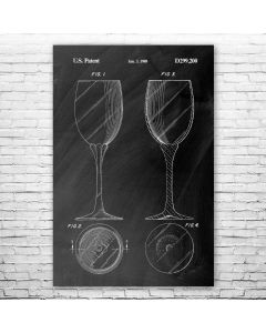 Stemmed Wine Glass Poster Print