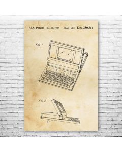 Laptop Computer Poster Patent Print