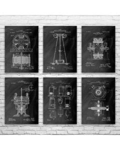 Nikola Tesla Inventions Posters Set of 6
