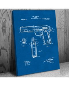 Colt 1911 .45 Pistol Canvas Patent Art Print Gift