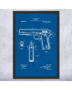 Model 1911 Pistol Framed Patent Print