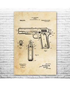 Model 1911 Pistol Patent Print Poster