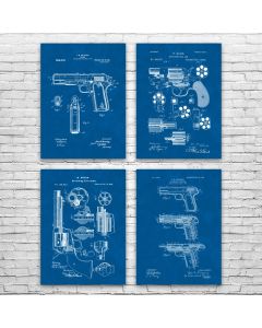 Handgun Patent Posters Set of 4