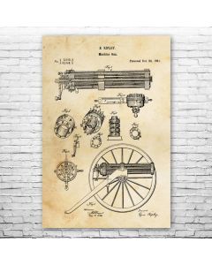 Ripley Gatling Gun Patent Print Poster