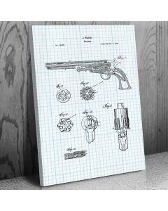 Old West Revolver Canvas Patent Art Print Gift