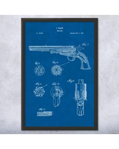 Old West Revolver Patent Framed Print