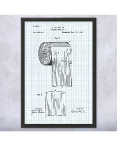Toilet Paper Roll Framed Patent Print