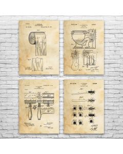 Bathroom Patent Posters Set of 4