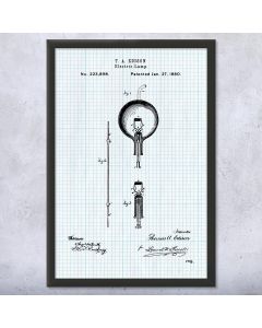 Thomas Edison Electric Lamp Framed Patent Print