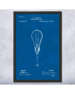 Thomas Edison Light Bulb Patent Framed Print