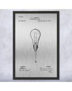 Thomas Edison Light Bulb Framed Patent Print