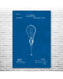 Thomas Edison Light Bulb Patent Print Poster
