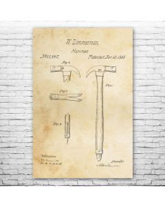 Claw Hammer Patent Print Poster