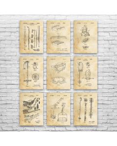 Skiing Patent Posters Set of 9