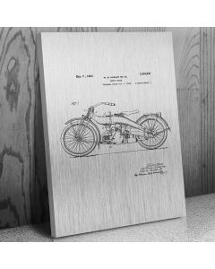 Harley Davidson Motor Cycle Canvas Patent Art Print Gift