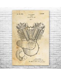 Motorcycle Engine Patent Print Poster