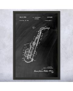 Saxophone Framed Patent Print