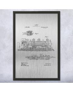 Steam Locomotive Framed Patent Print