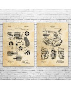 Revolver Patent Prints Set of 2