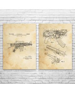 Combat Rifle Patent Prints Set of 2