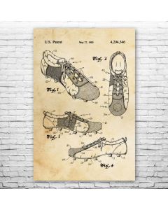 Soccer Shoe Patent Print Poster