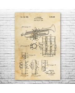Trumpet Poster Patent Print