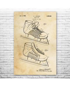 Hockey Ice Skate Patent Print Poster