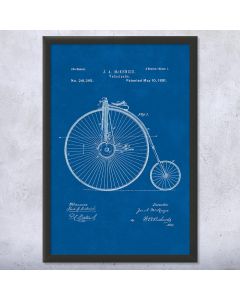 Big Wheel Bicycle Velocipede Framed Patent Print
