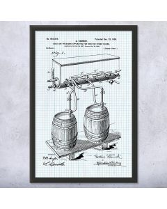 Beer Keg & Tap Patent Framed Print