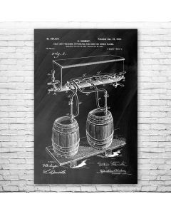 Beer Keg & Tap Patent Print Poster