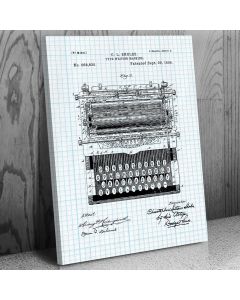 Type Writer Canvas Patent Art Print Gift