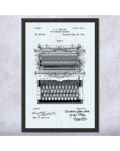 Typewriter Framed Patent Print