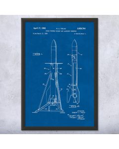 Steam Powered Rocket Framed Patent Print