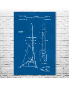 Steam Powered Rocket Patent Print Poster