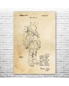 Astronaut Space Suit Poster Patent Print